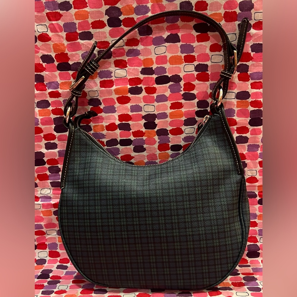 Vintage Ralph Lauren Green and Blue Plaid Hobo Bag
